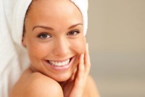 skin care - woman smiling